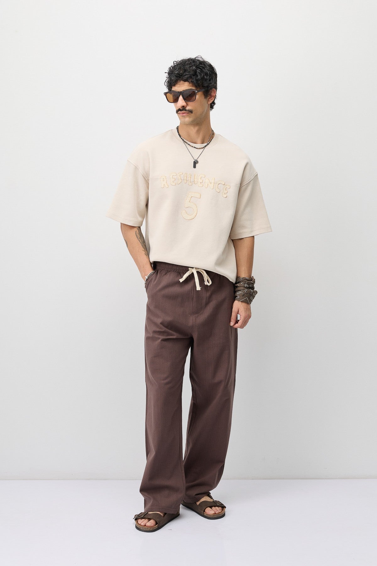 T-Shirt with Oversized Lettering and Number Print