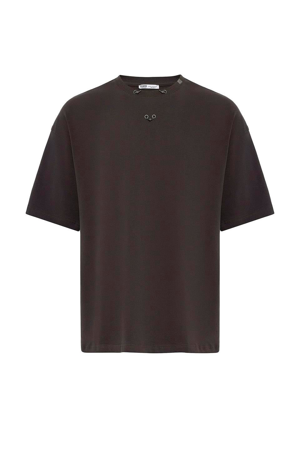 Oversized T-Shirt with Metal Ring Detail