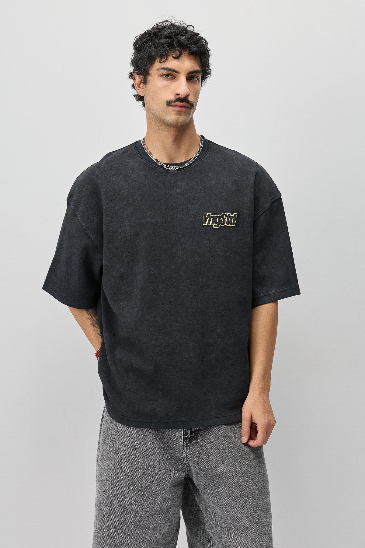 Oversized T-Shirt with Printed Label