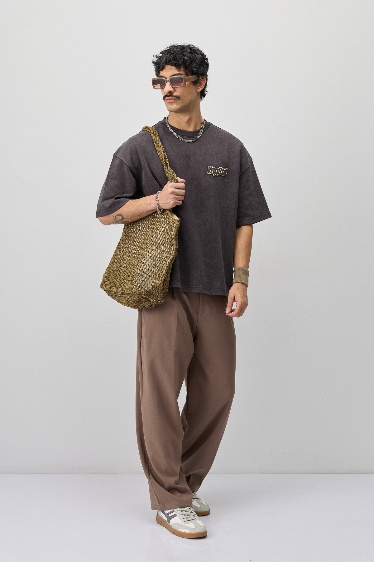 Oversized T-Shirt with Printed Label