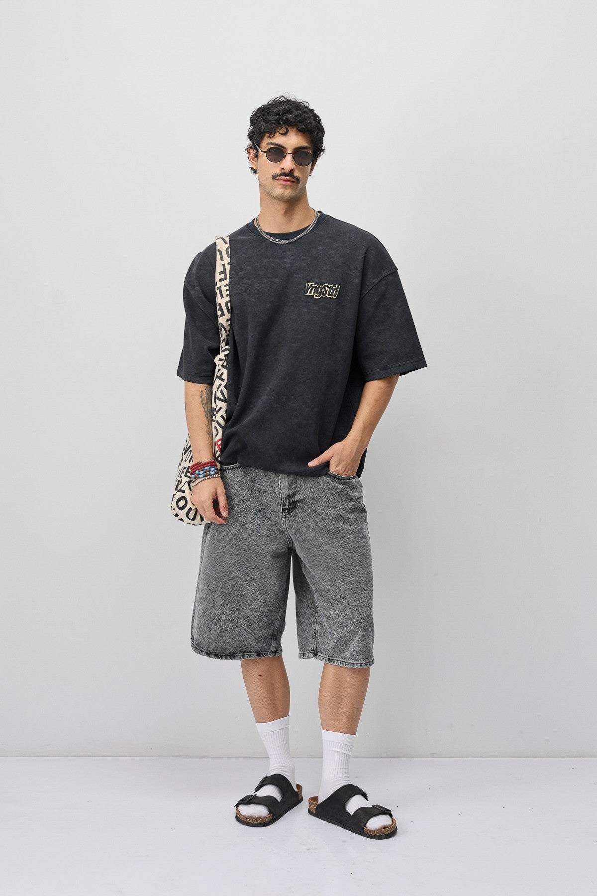 Oversized T-Shirt with Printed Label