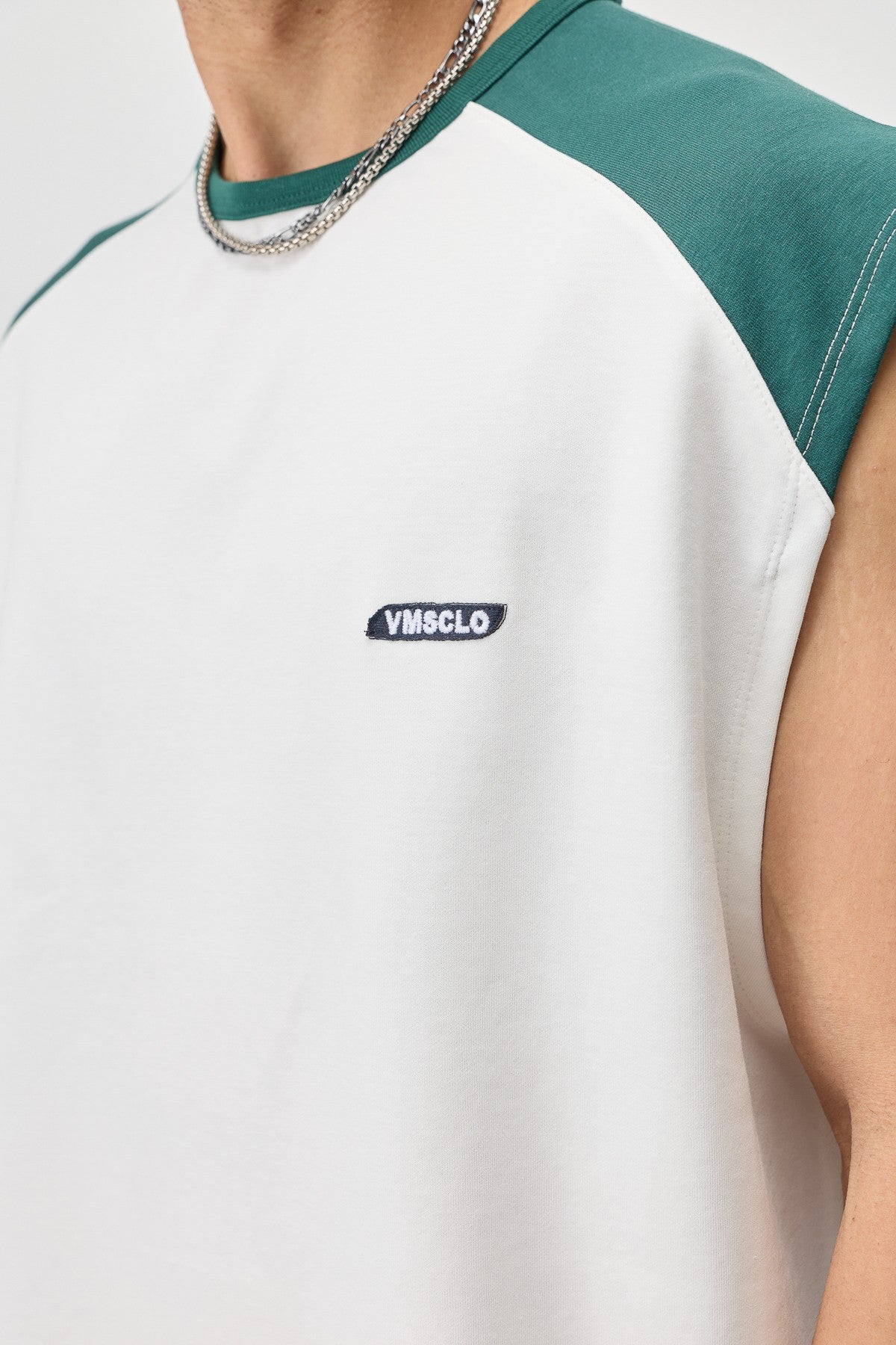 Oversized Sleeveless T-Shirt with Back Print