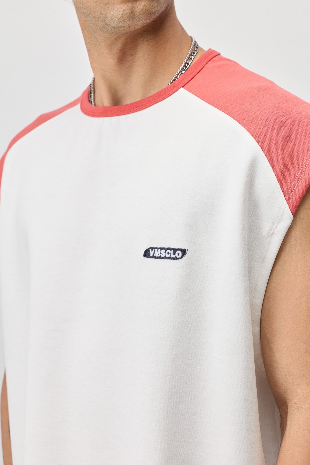 Oversized Sleeveless T-Shirt with Back Print