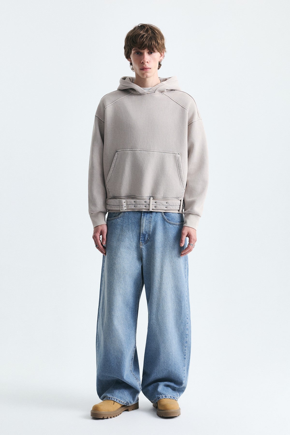 Boxy Fit Sweatshirt with Belt