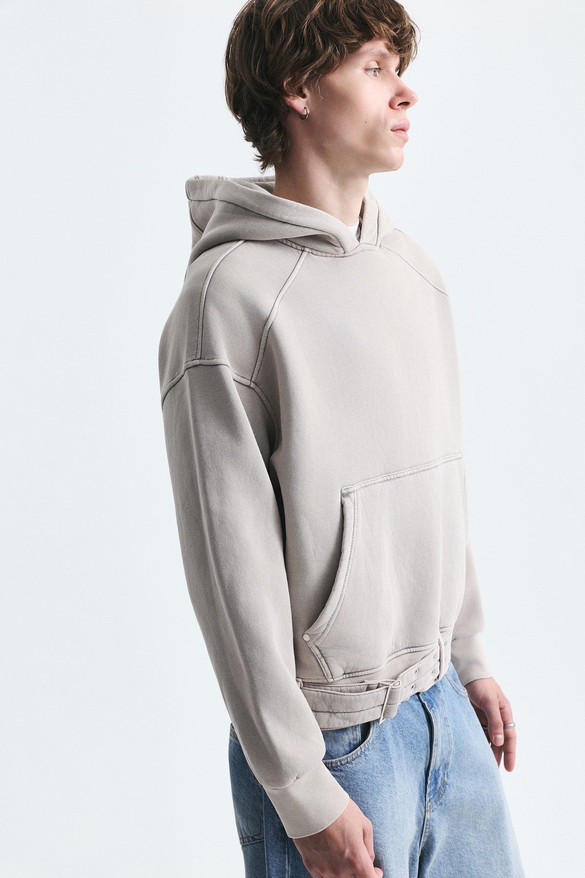 Boxy Fit Sweatshirt with Belt