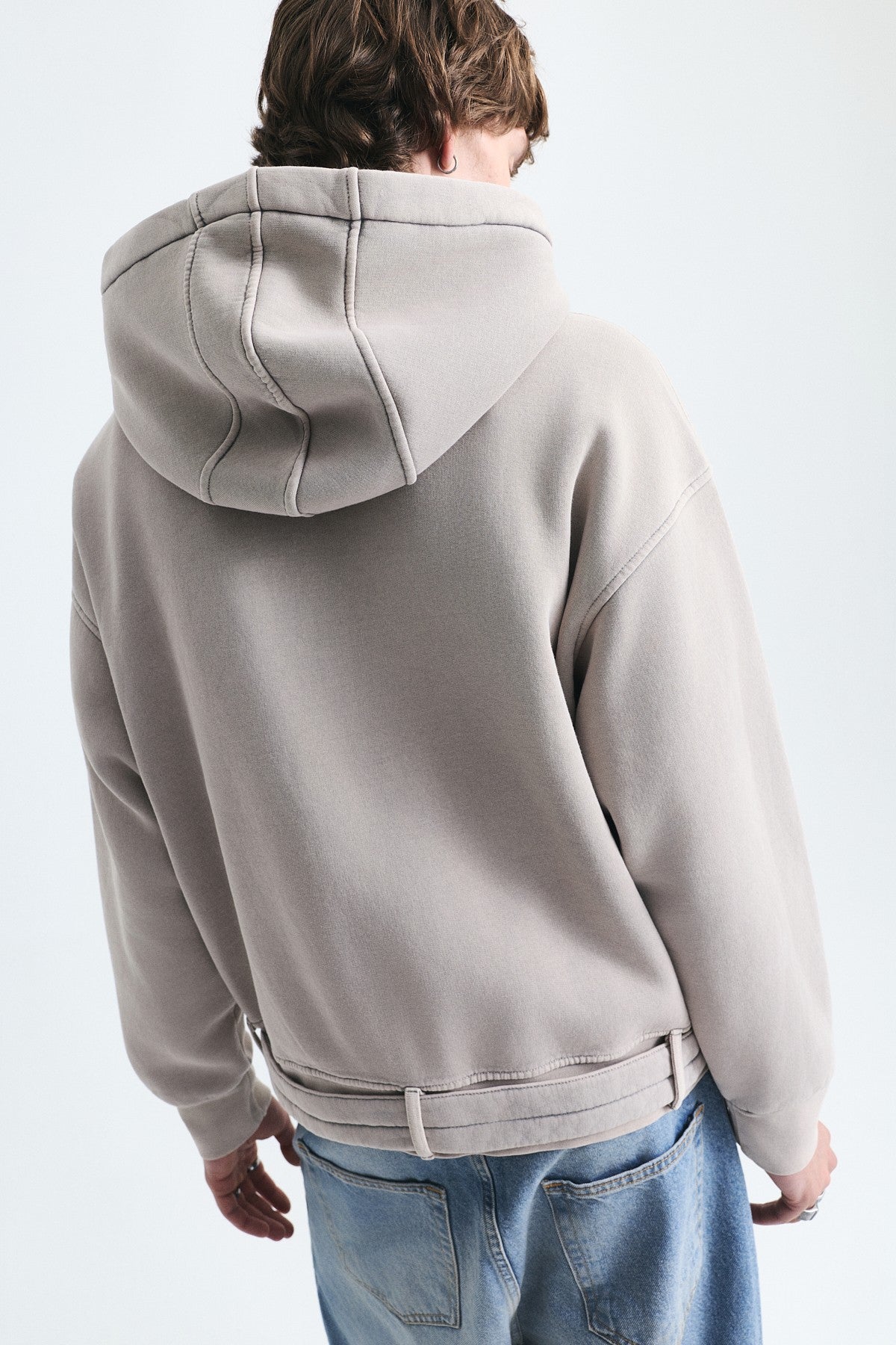 Boxy Fit Sweatshirt with Belt