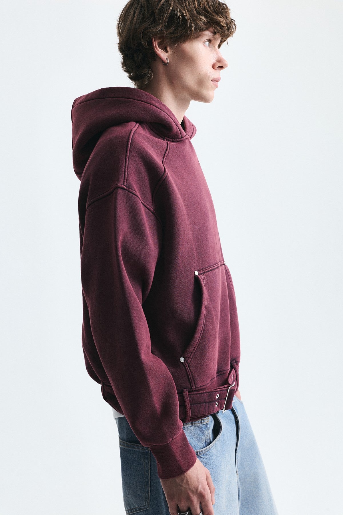 Boxy Fit Sweatshirt with Belt