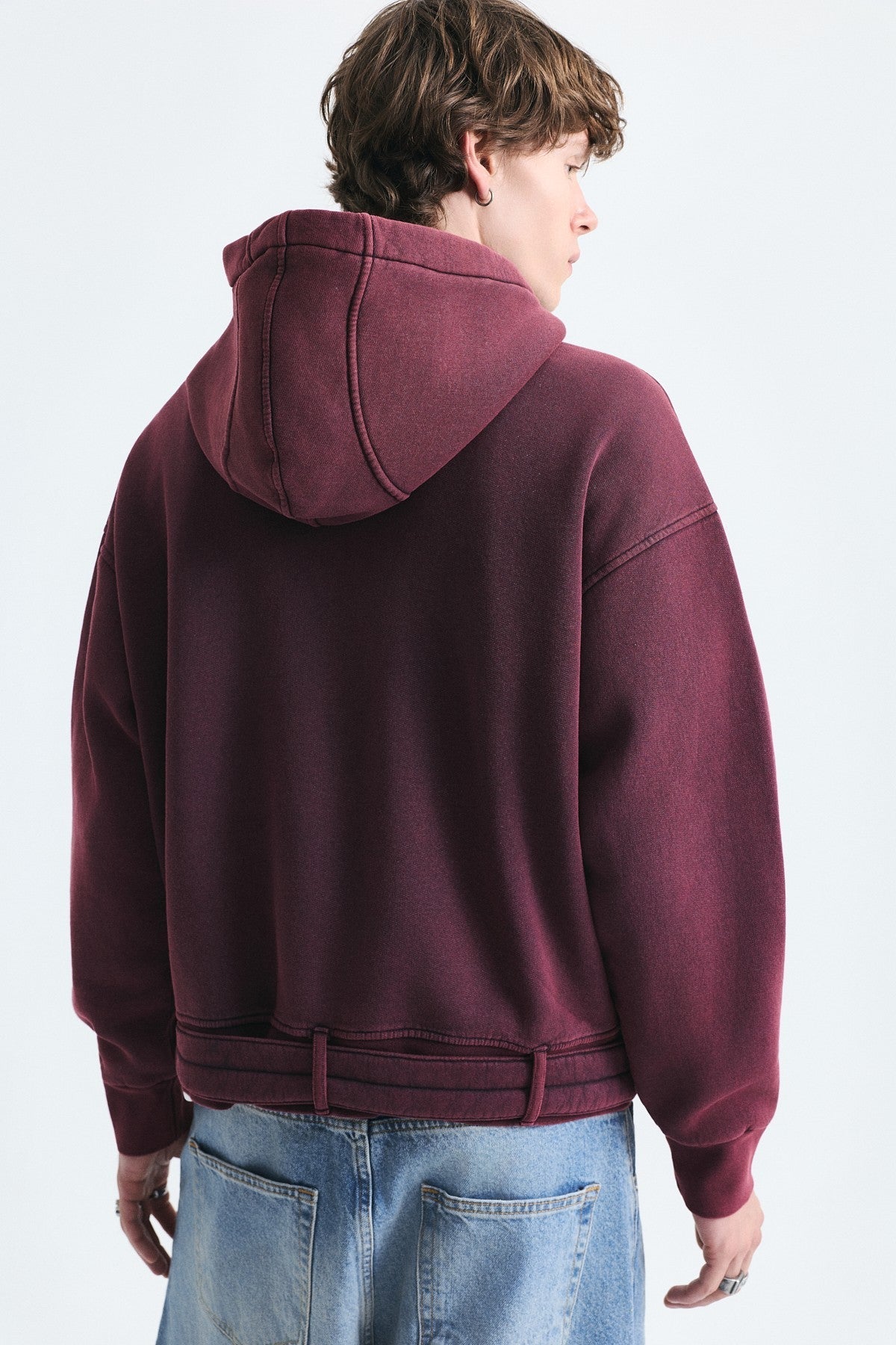 Boxy Fit Sweatshirt with Belt