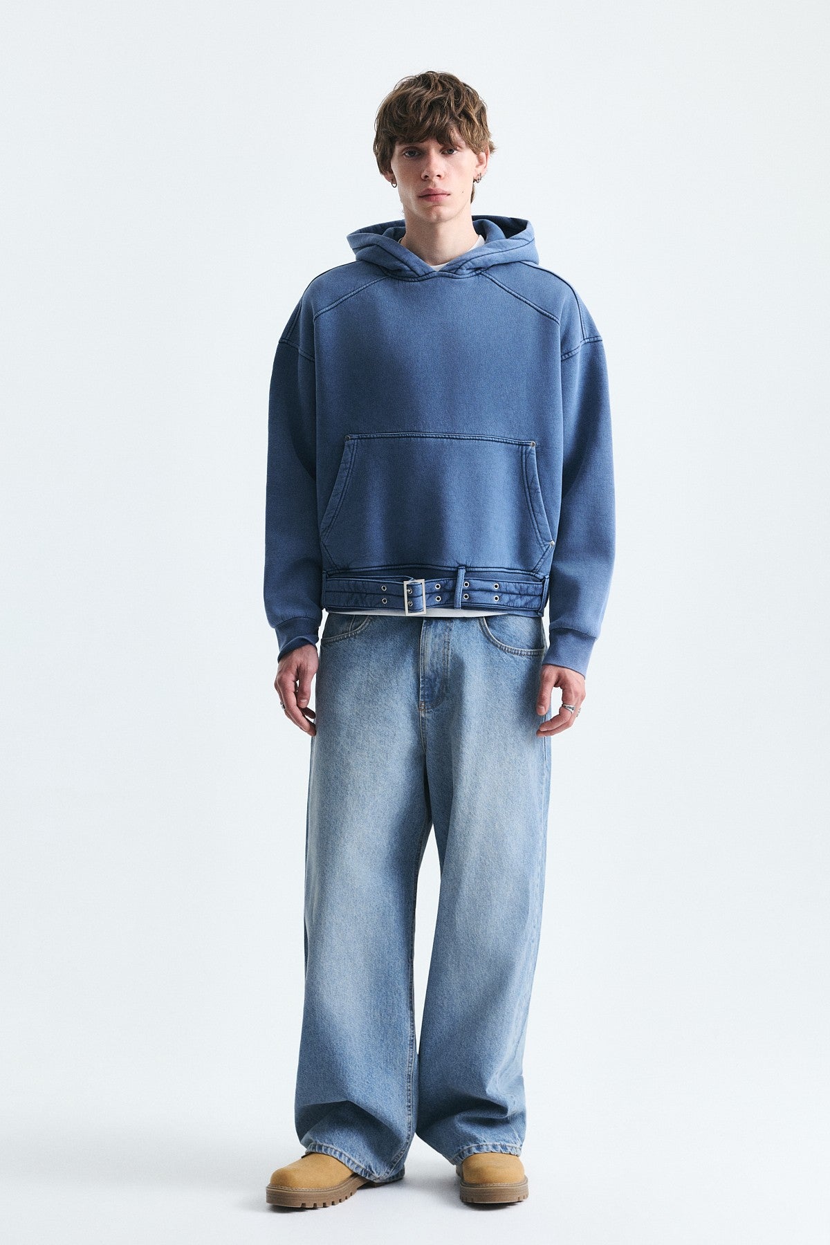 Boxy Fit Sweatshirt with Belt
