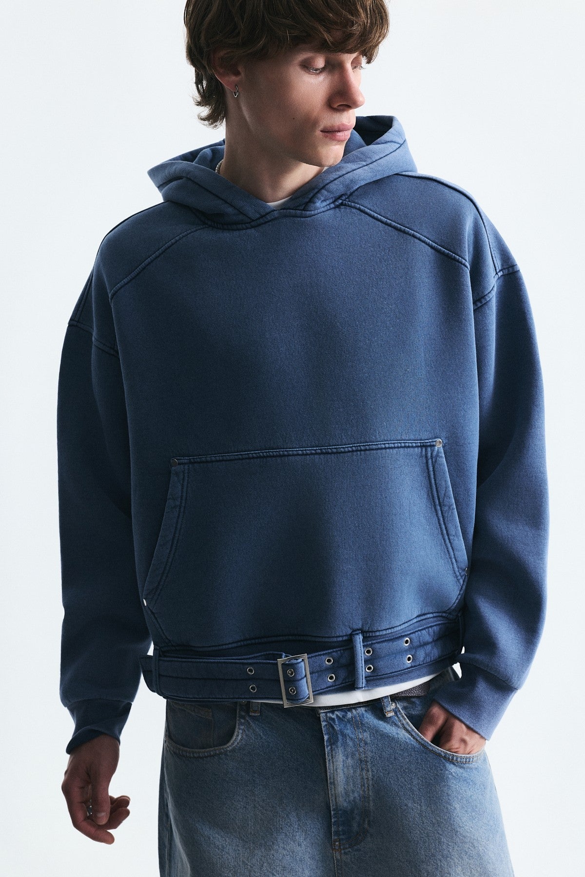 Boxy Fit Sweatshirt with Belt
