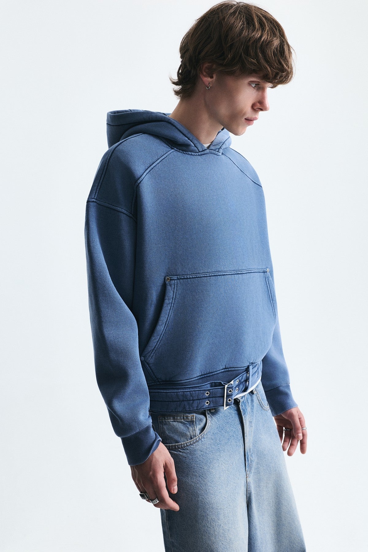Boxy Fit Sweatshirt with Belt