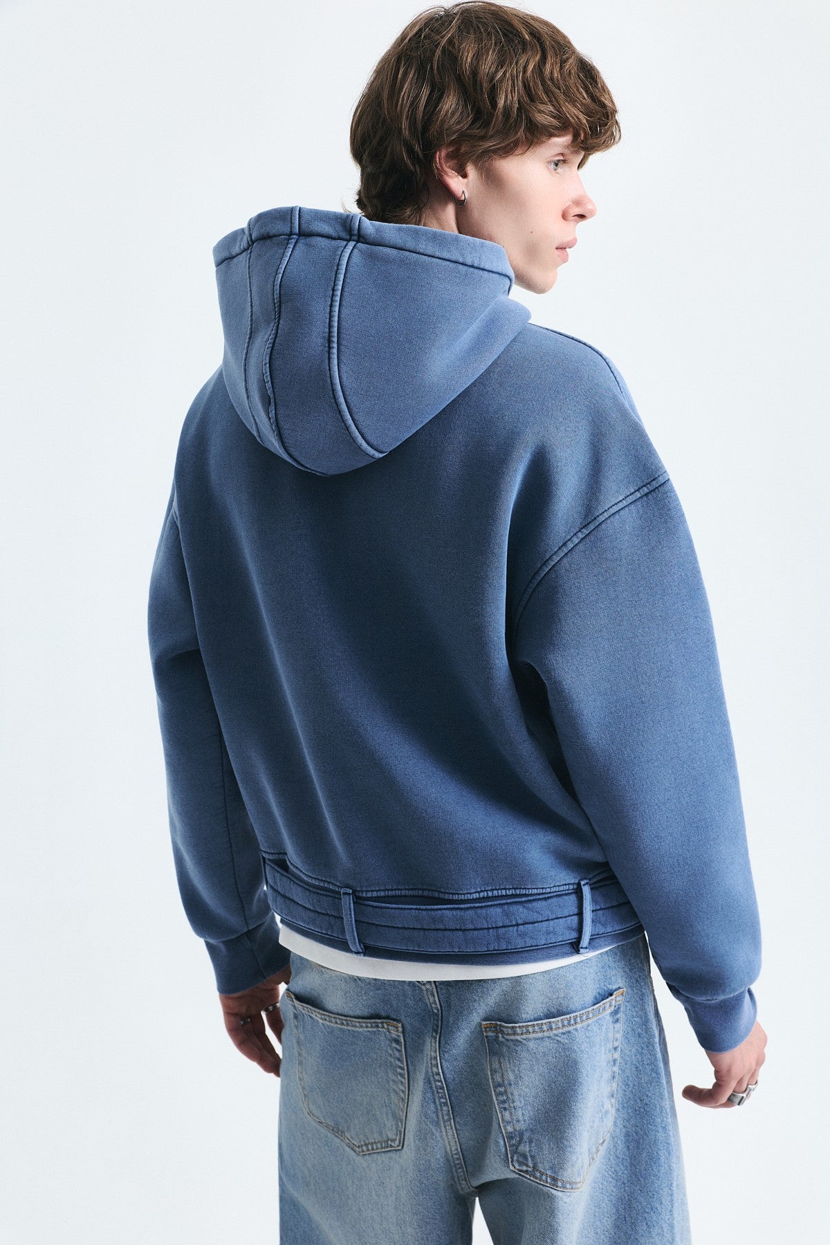 Boxy Fit Sweatshirt with Belt