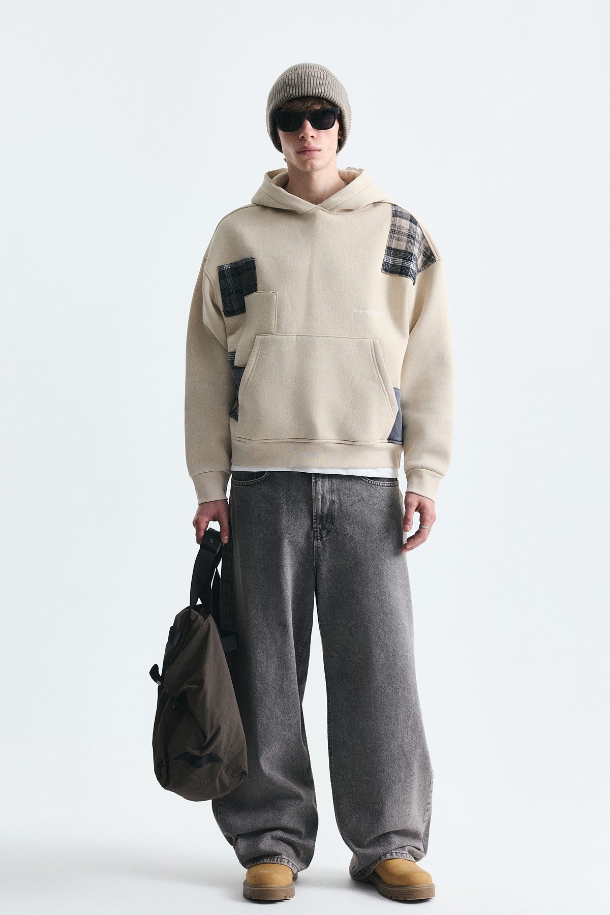 Boxy Fit Patchwork Sweatshirt