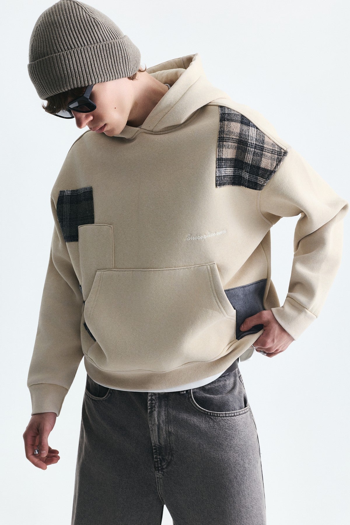 Boxy Fit Patchwork Sweatshirt