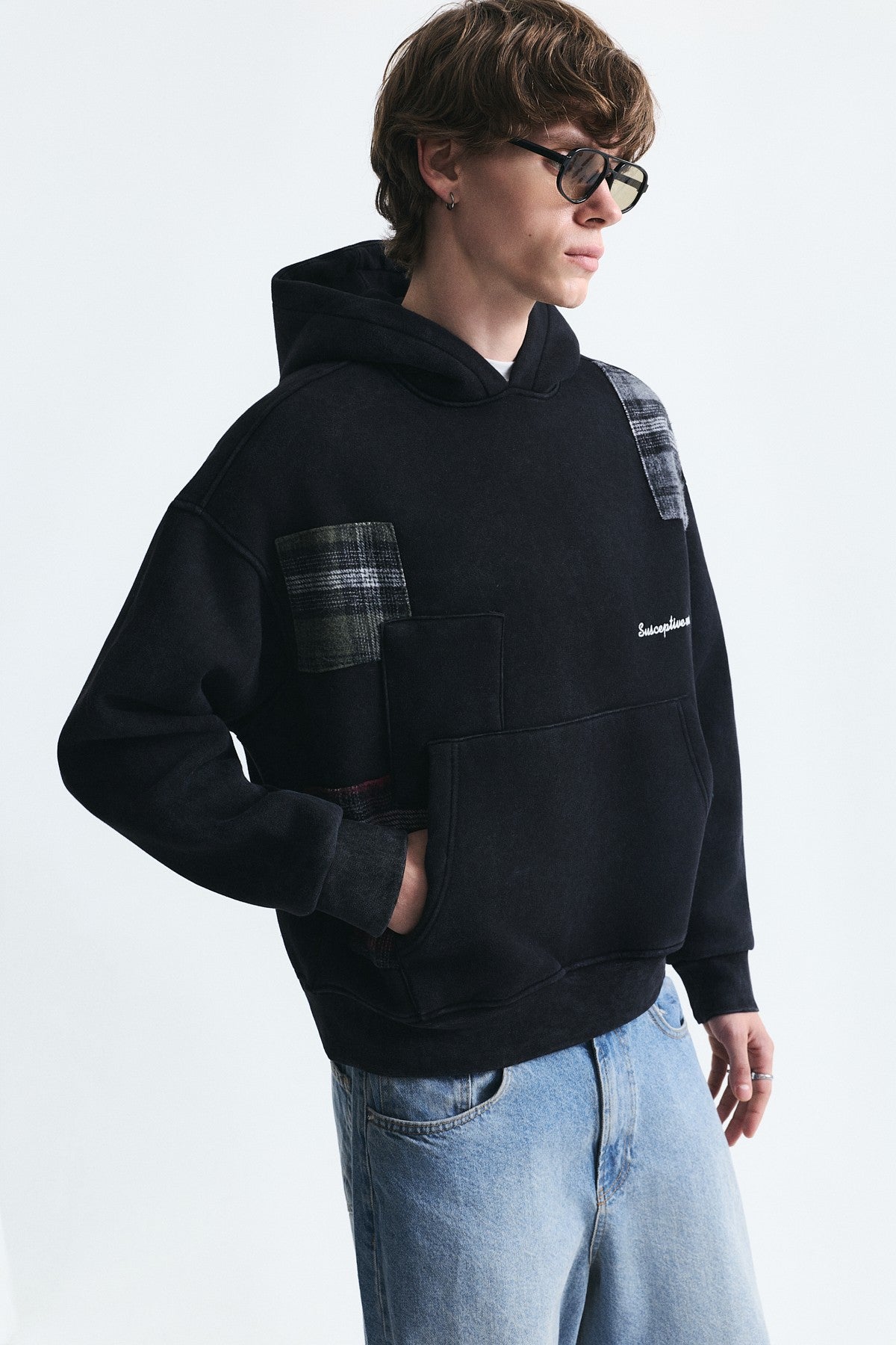 Boxy Fit Patchwork Sweatshirt