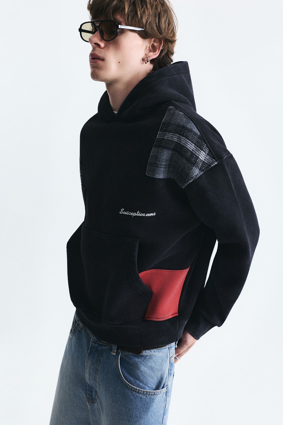 Boxy Fit Patchwork Sweatshirt