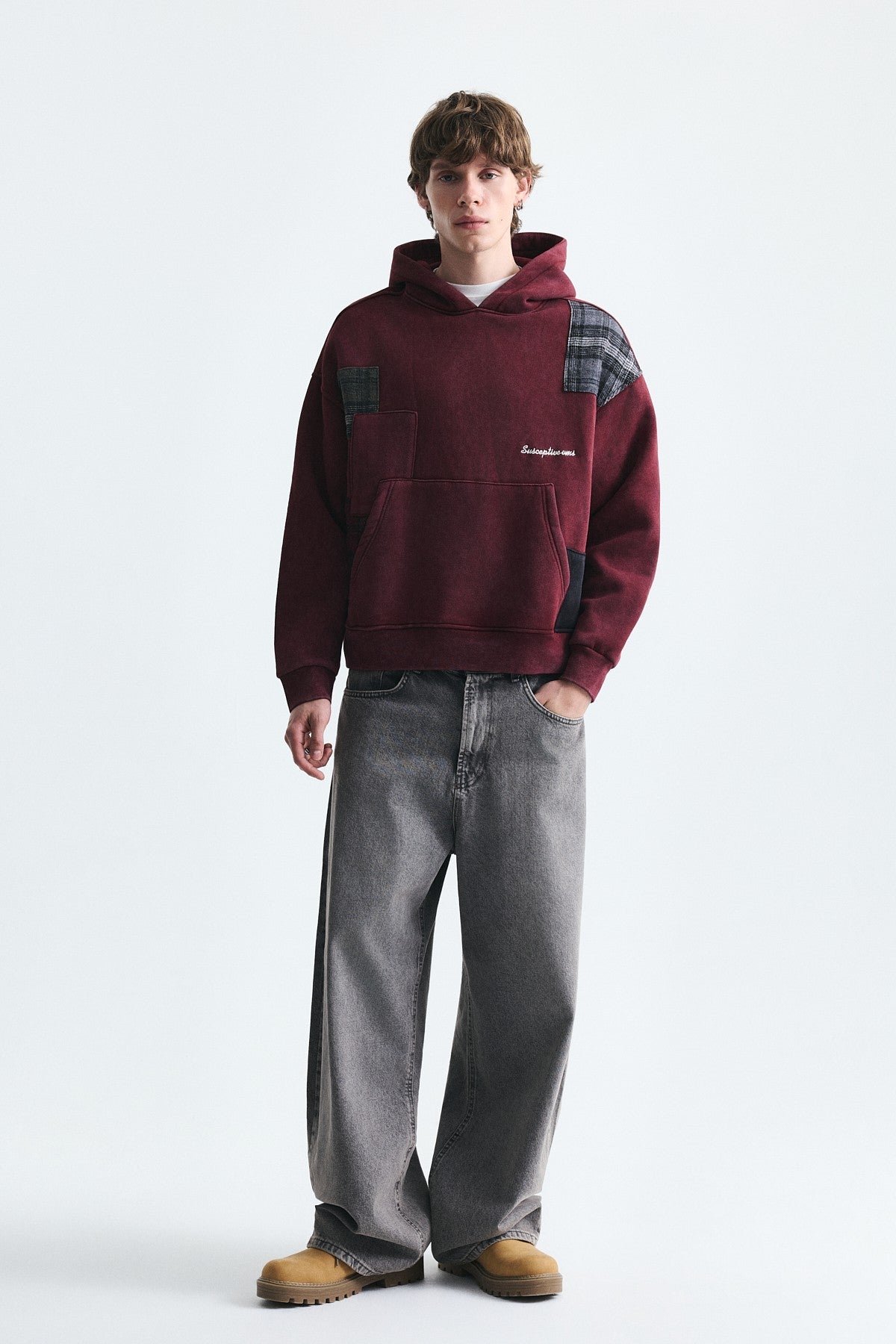 Boxy Fit Patchwork Sweatshirt