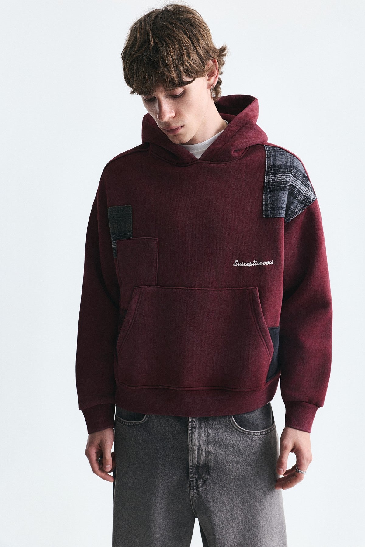 Boxy Fit Patchwork Sweatshirt