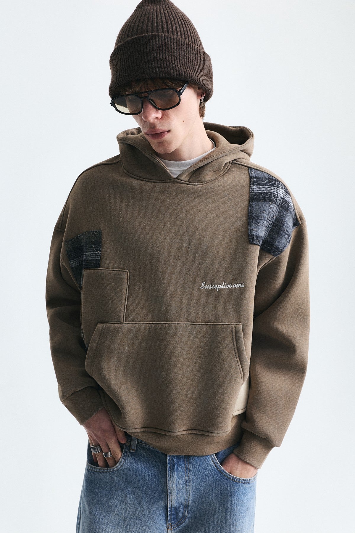 Boxy Fit Patchwork Sweatshirt