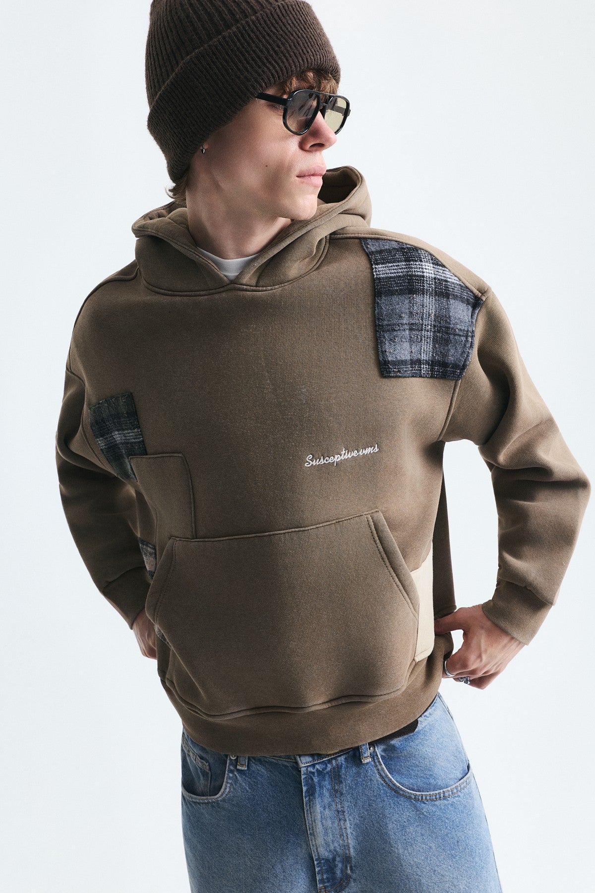 Boxy Fit Patchwork Sweatshirt