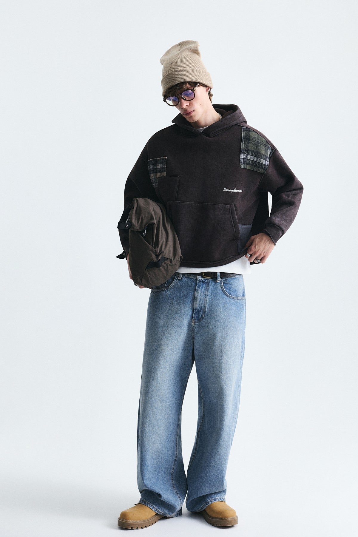 Boxy Fit Patchwork Sweatshirt
