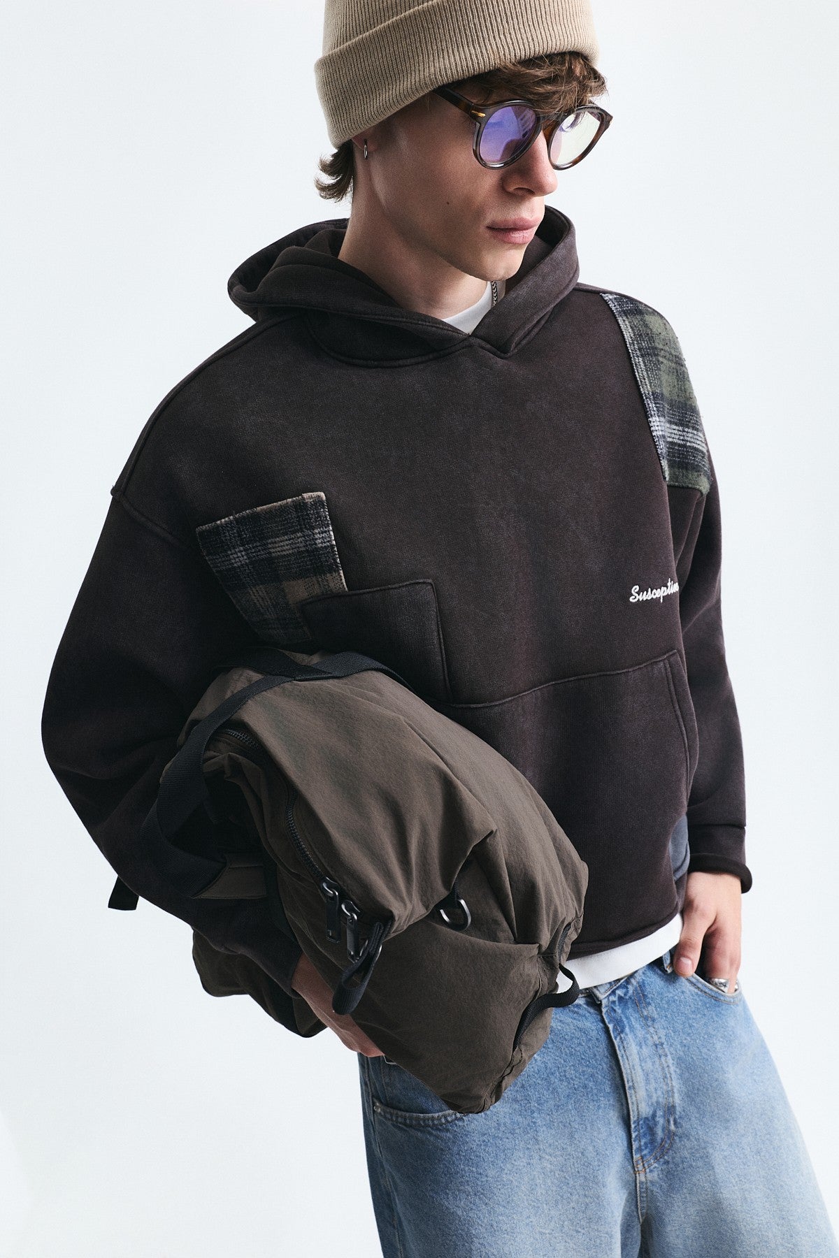 Boxy Fit Patchwork Sweatshirt