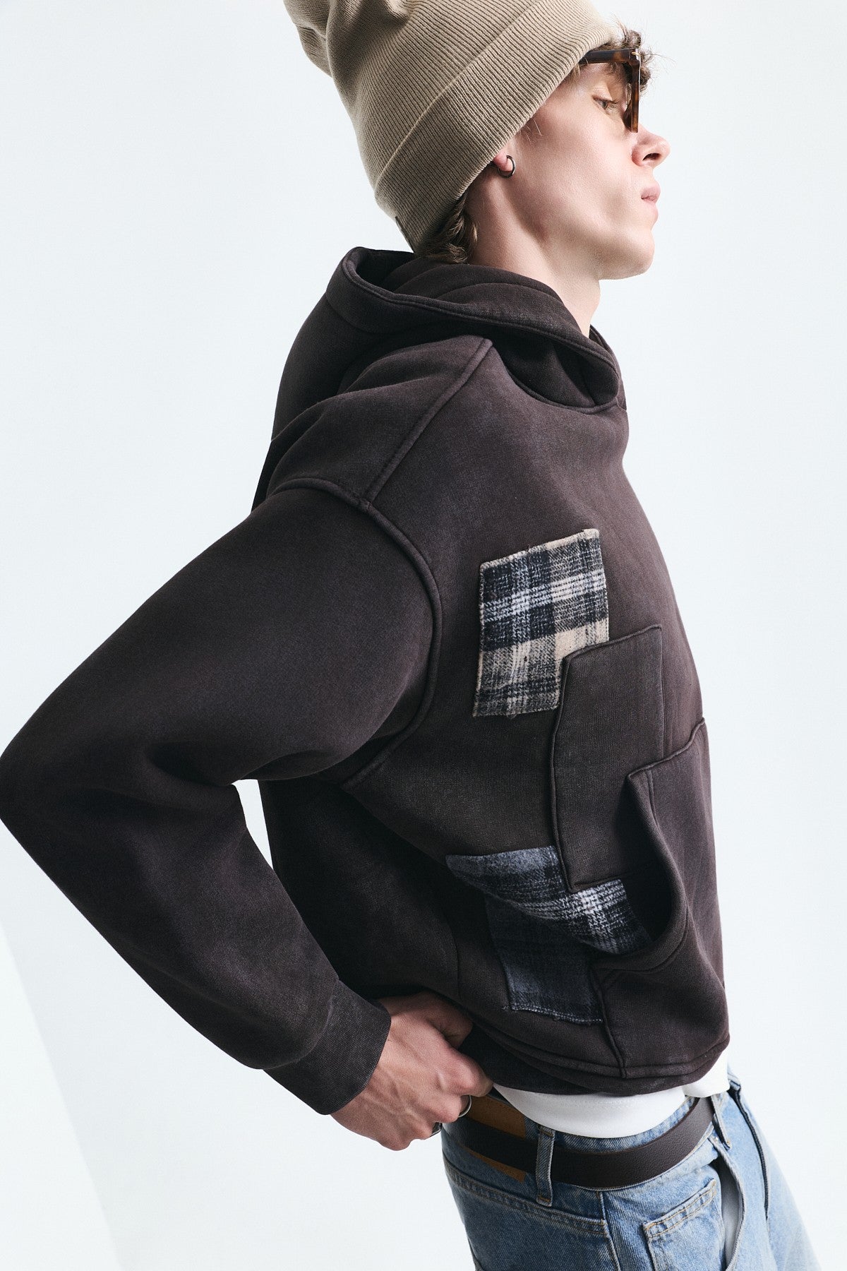 Boxy Fit Patchwork Sweatshirt