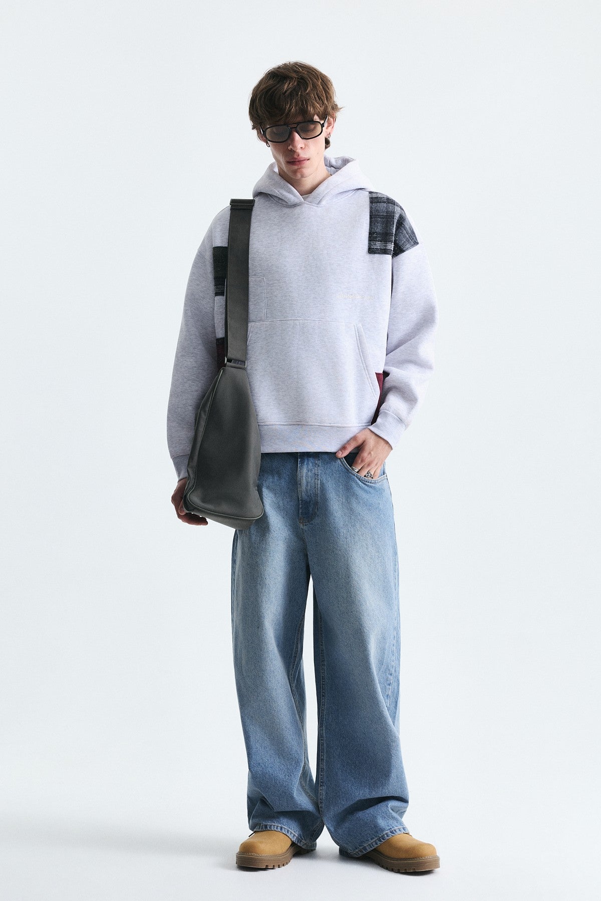Boxy Fit Patchwork Sweatshirt