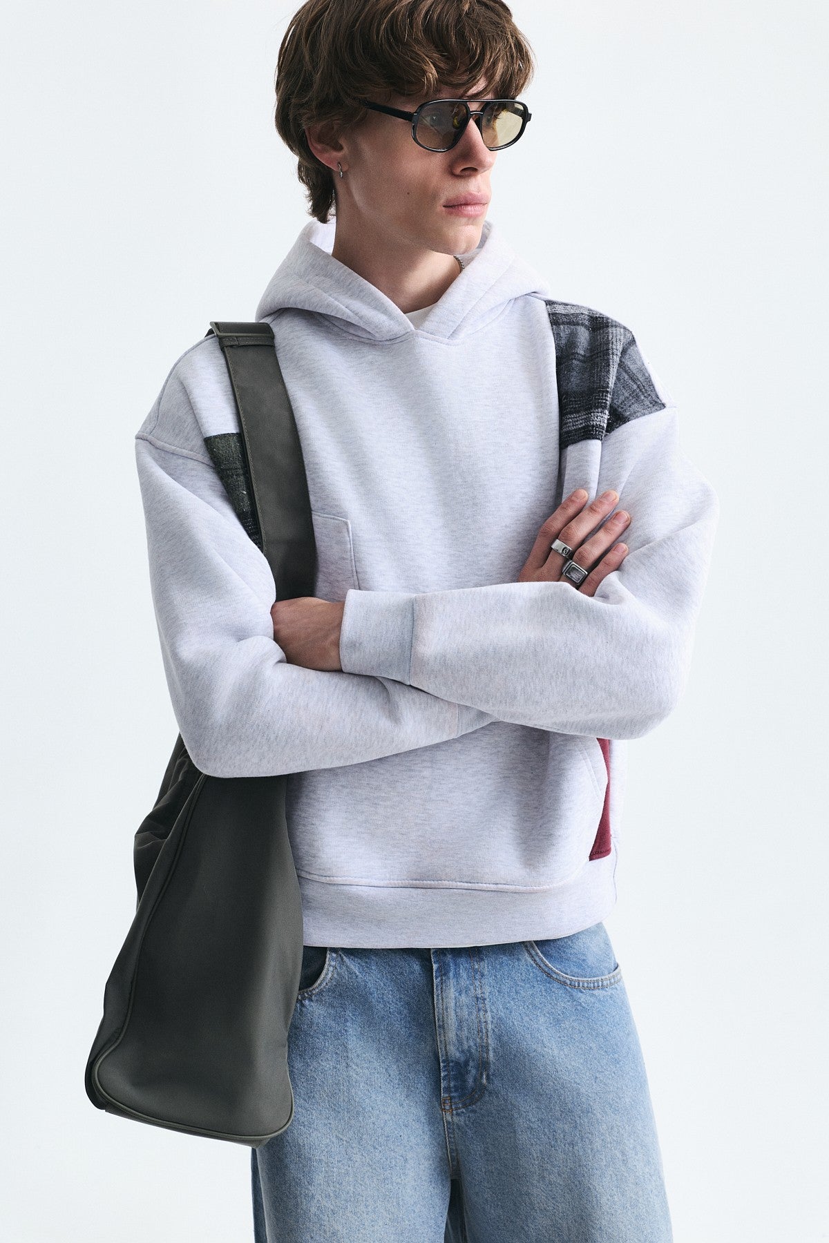 Boxy Fit Patchwork Sweatshirt