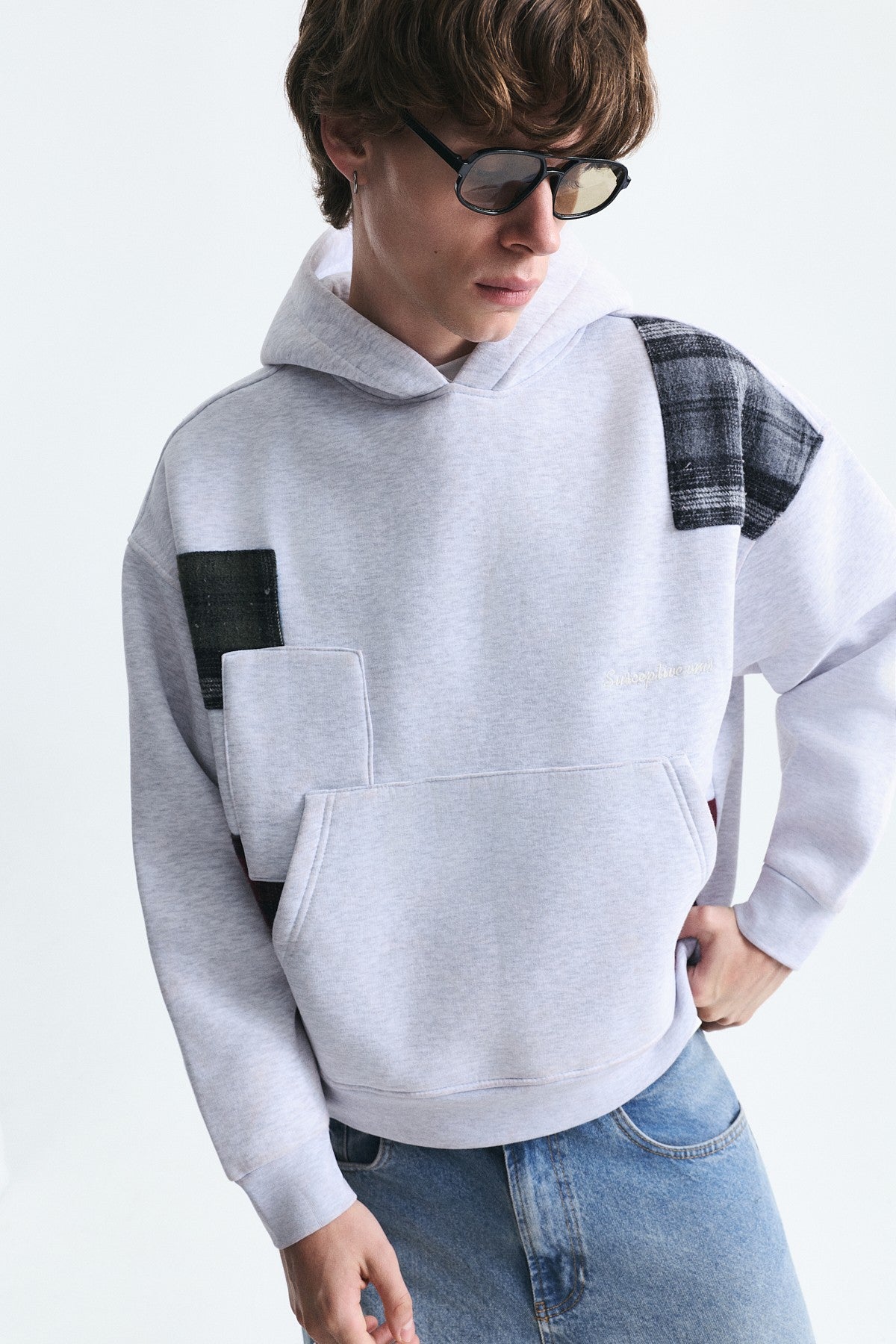 Boxy Fit Patchwork Sweatshirt