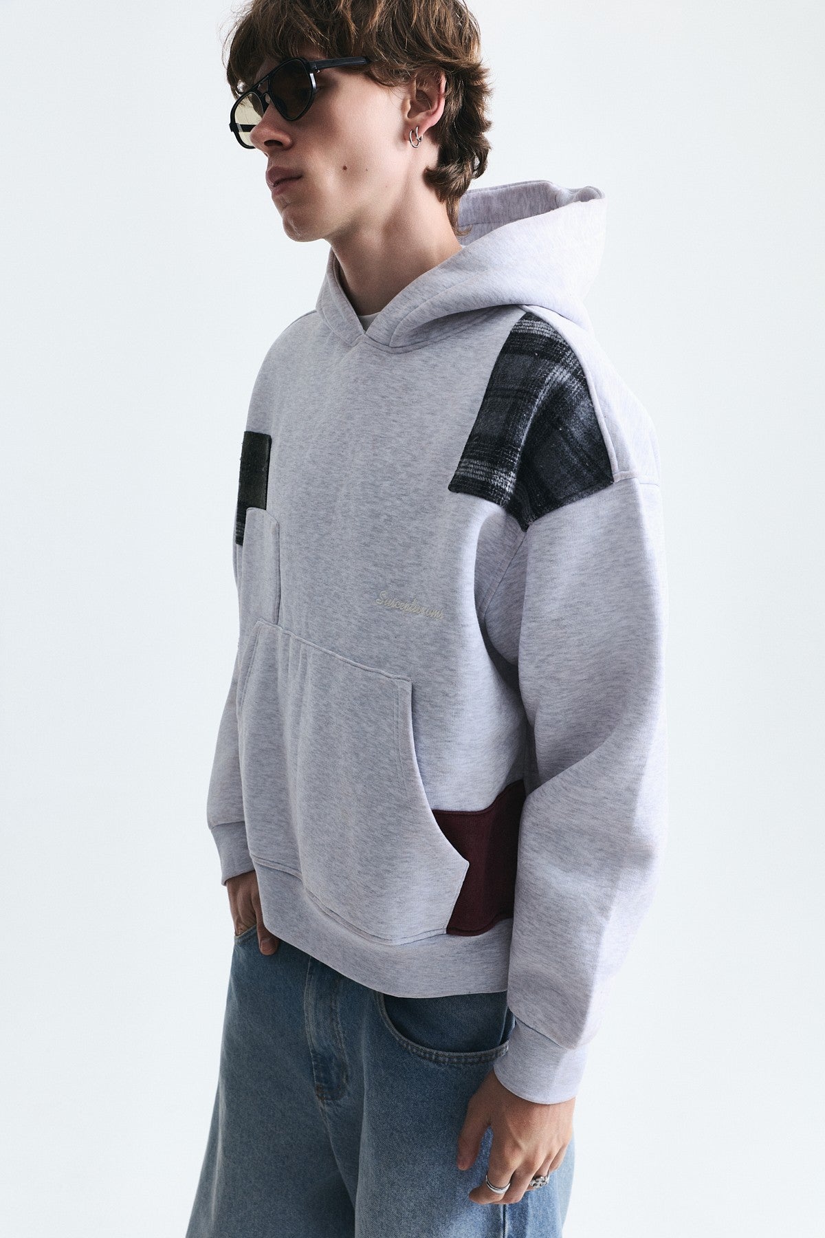 Boxy Fit Patchwork Sweatshirt