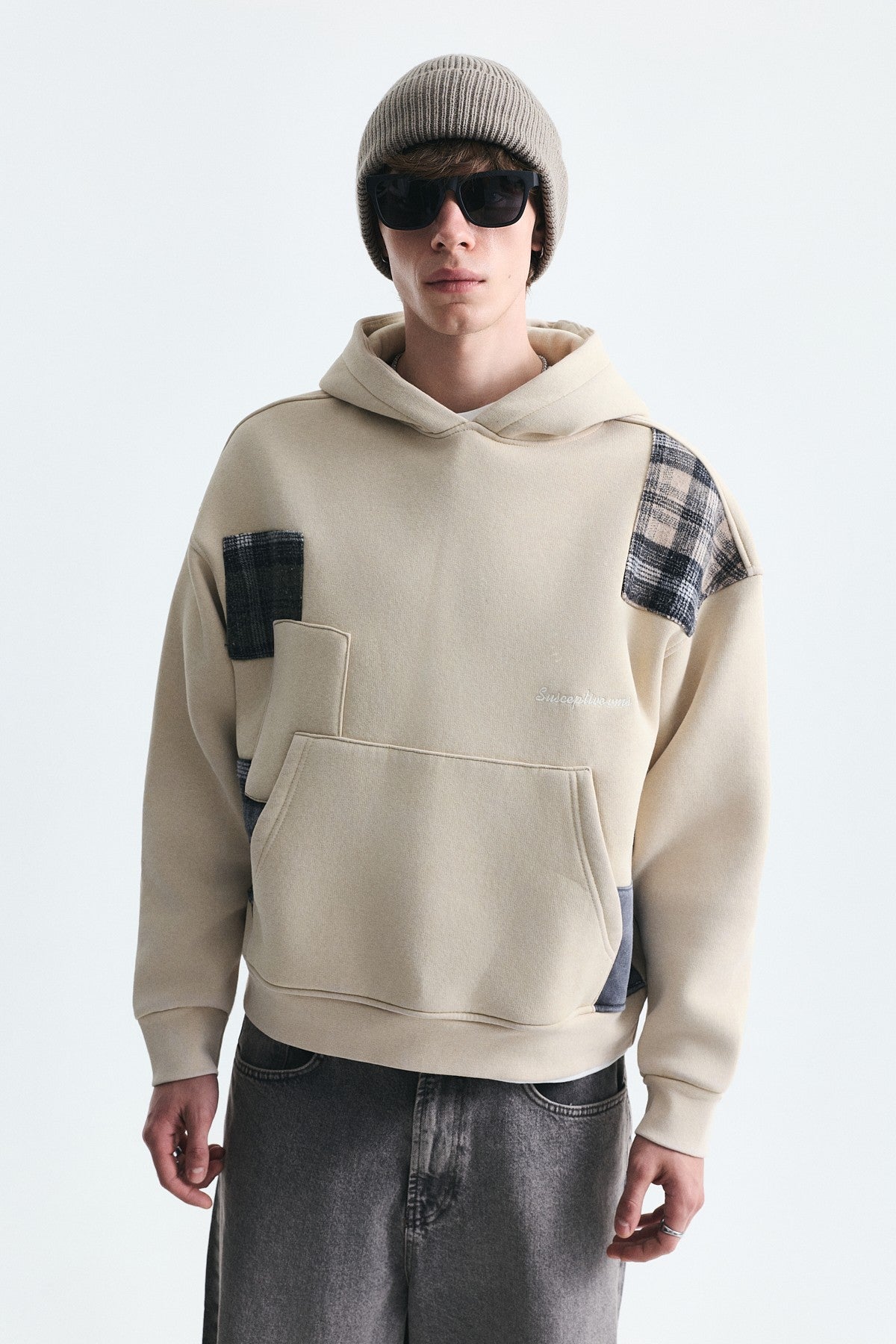 Boxy Fit Patchwork Sweatshirt