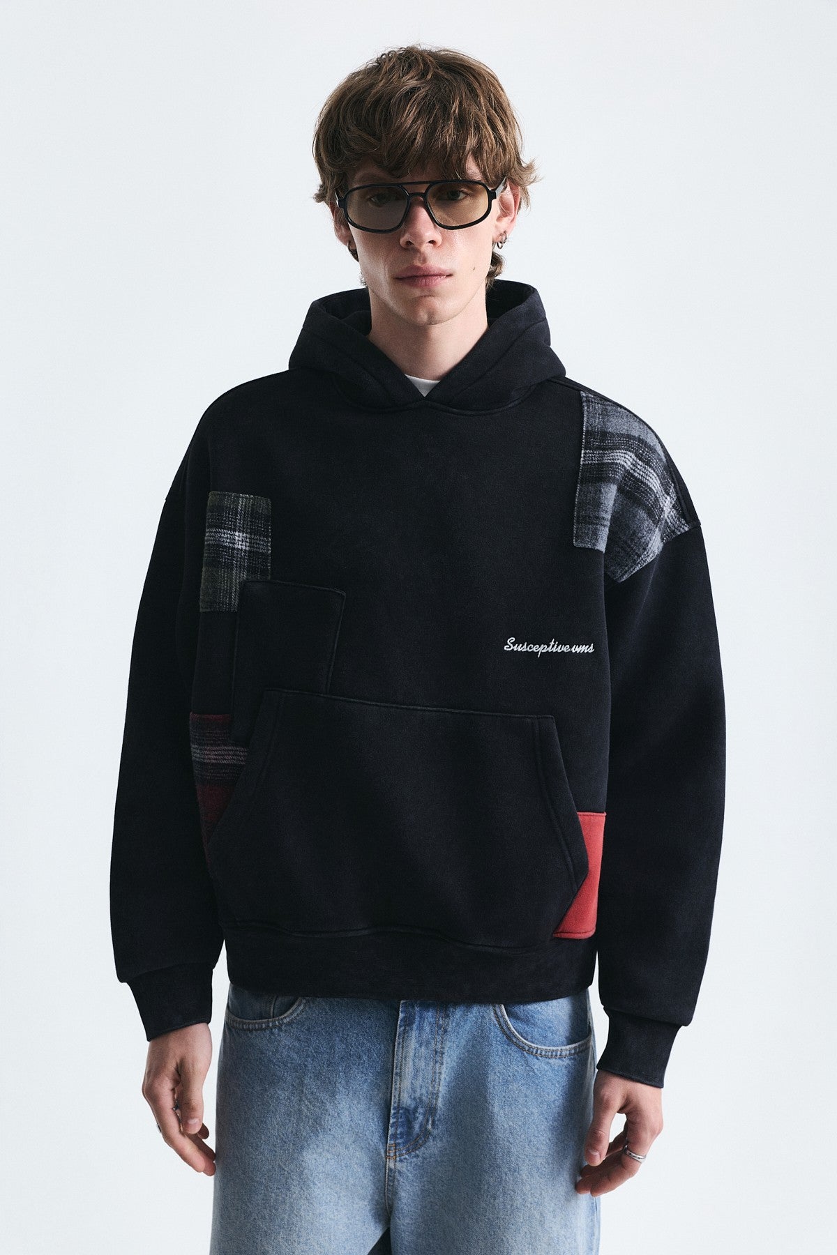 Boxy Fit Patchwork Sweatshirt