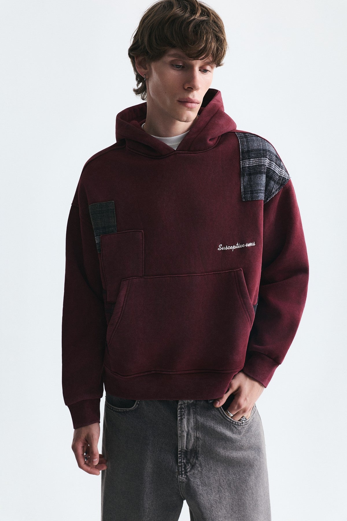 Boxy Fit Patchwork Sweatshirt