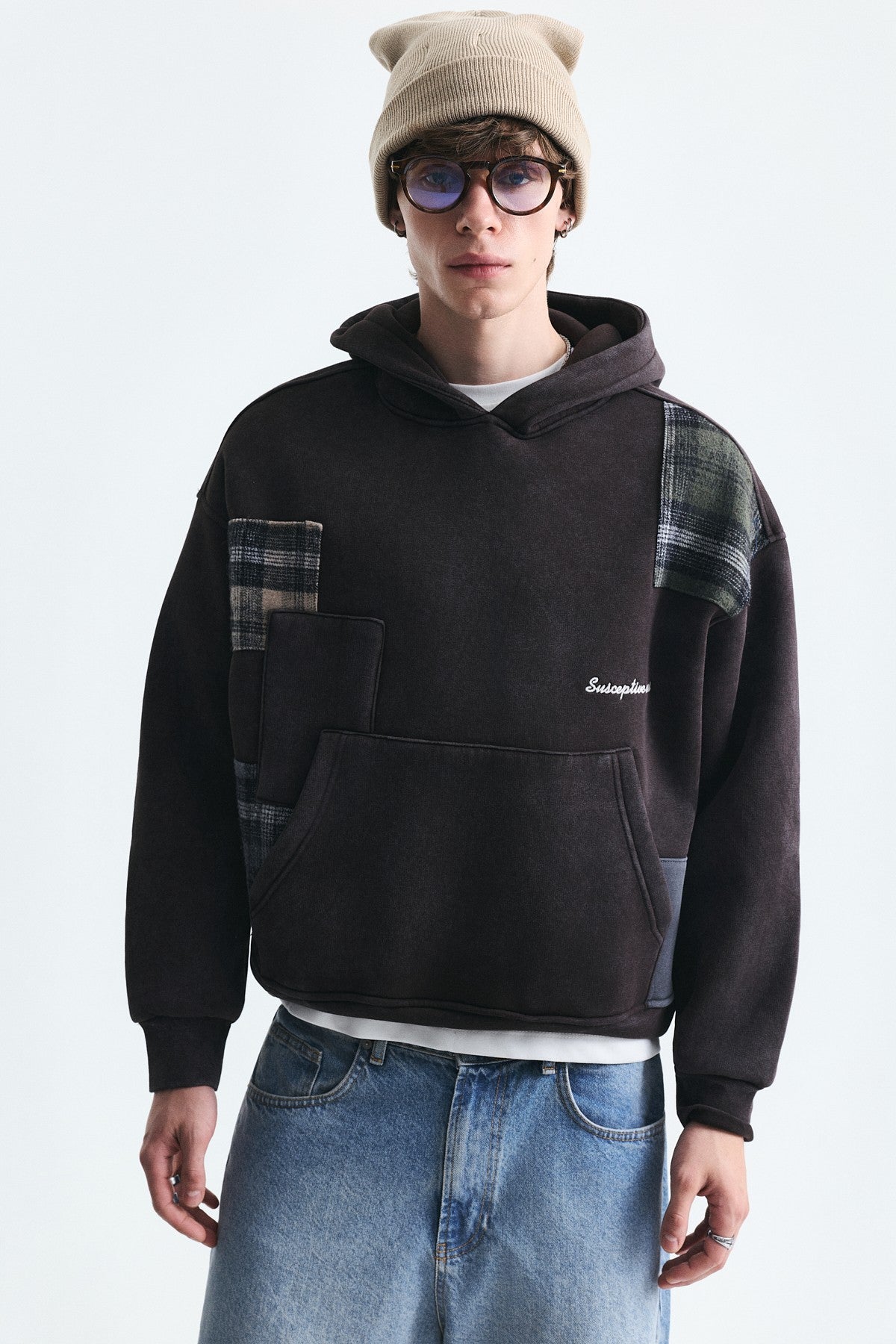 Boxy Fit Patchwork Sweatshirt