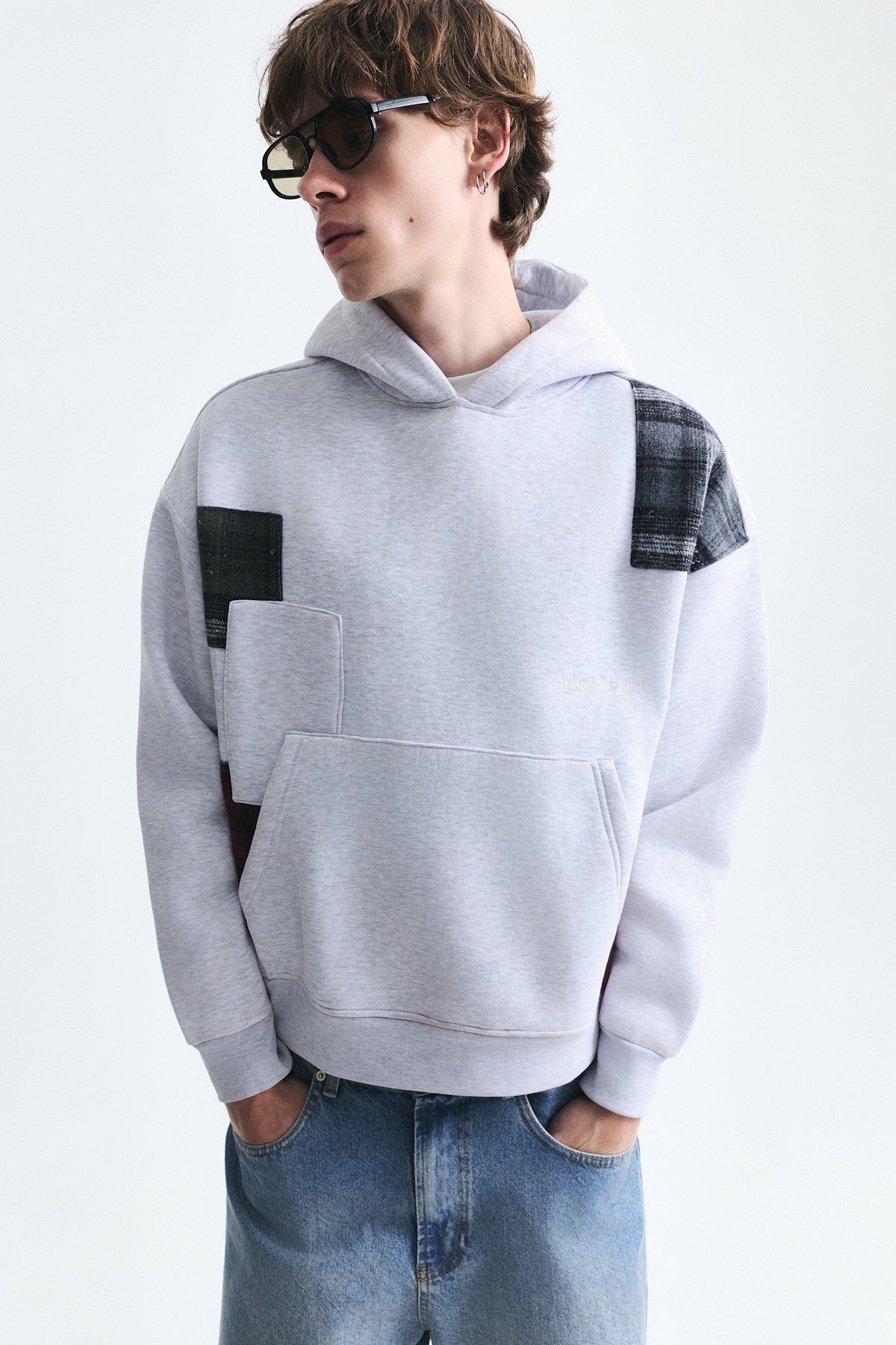 Boxy Fit Patchwork Sweatshirt
