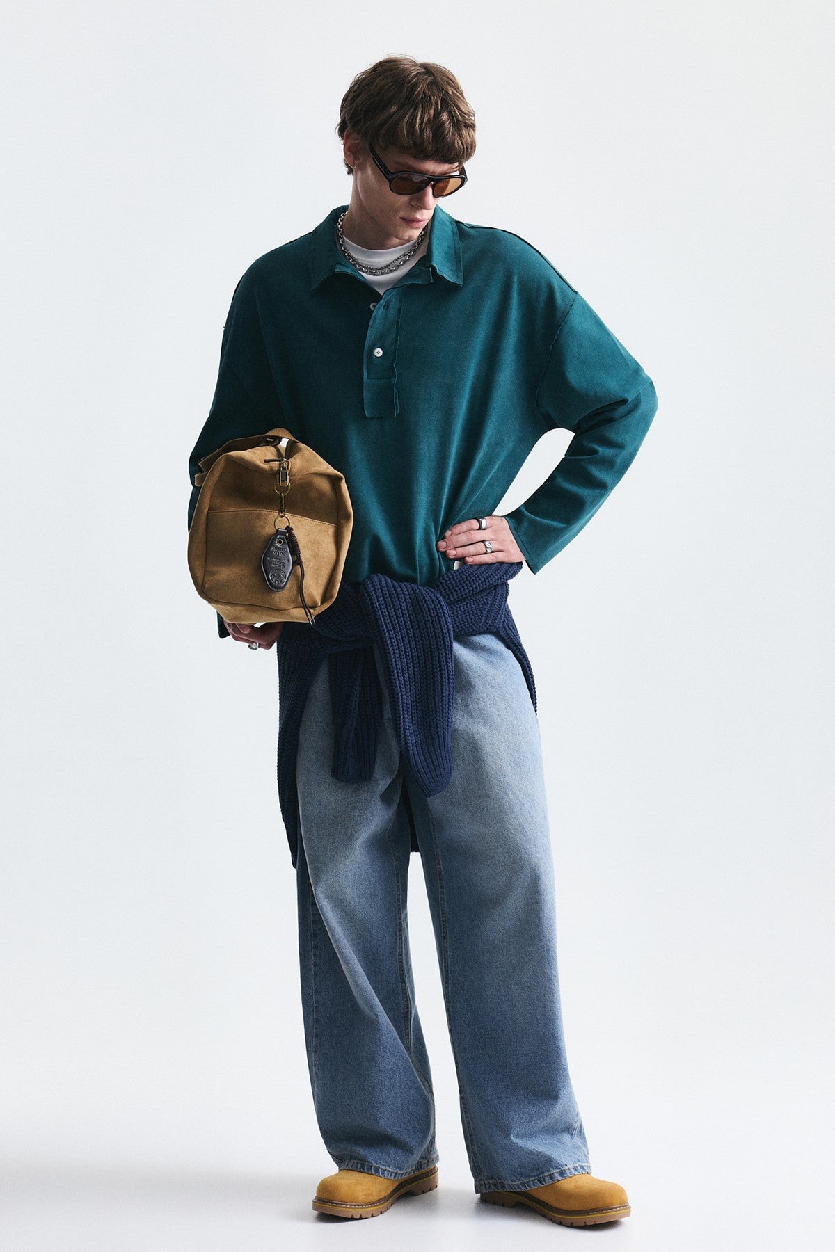 Relax Fit Polo-Neck Sweatshirt