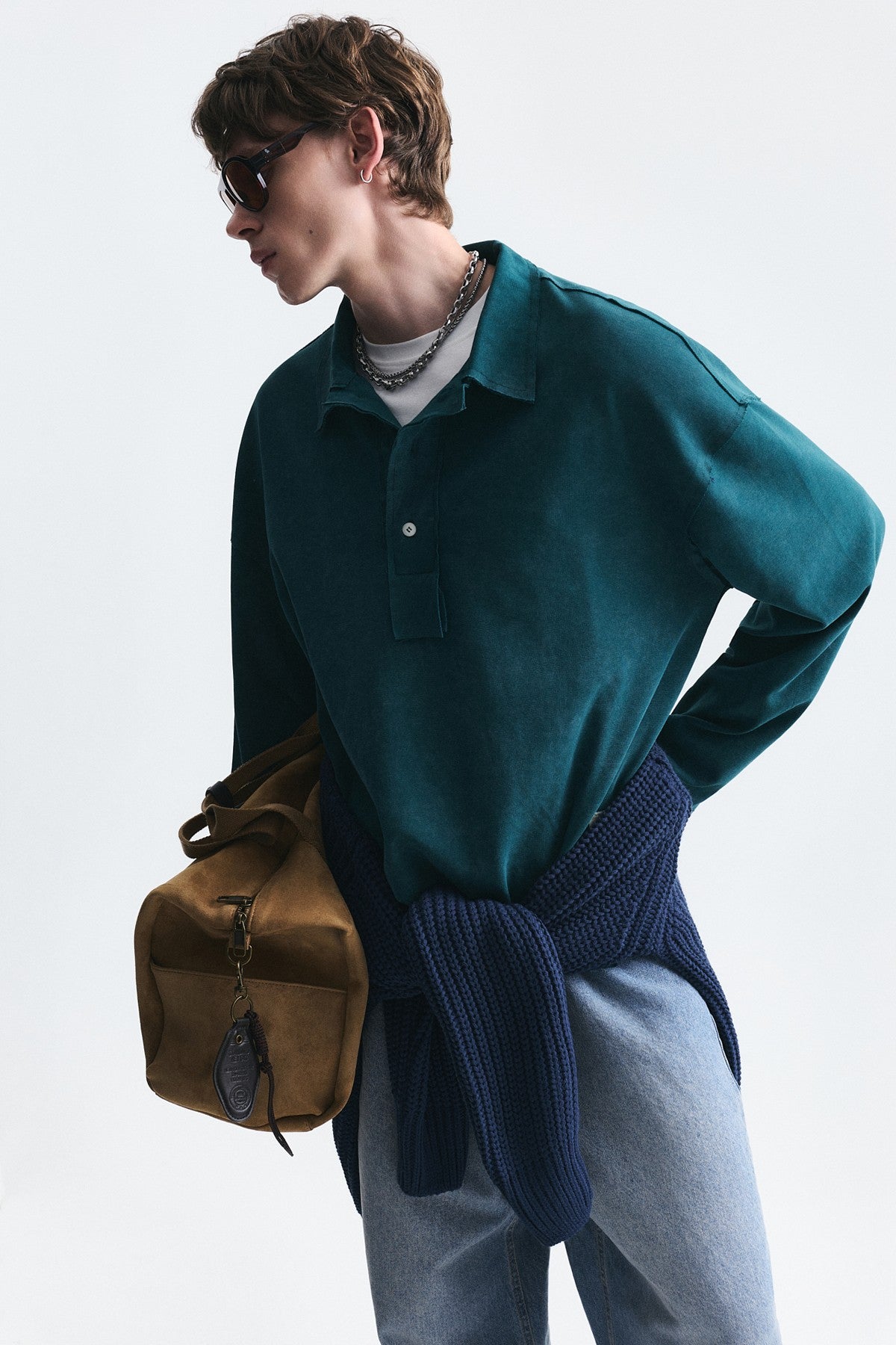 Relax Fit Polo-Neck Sweatshirt