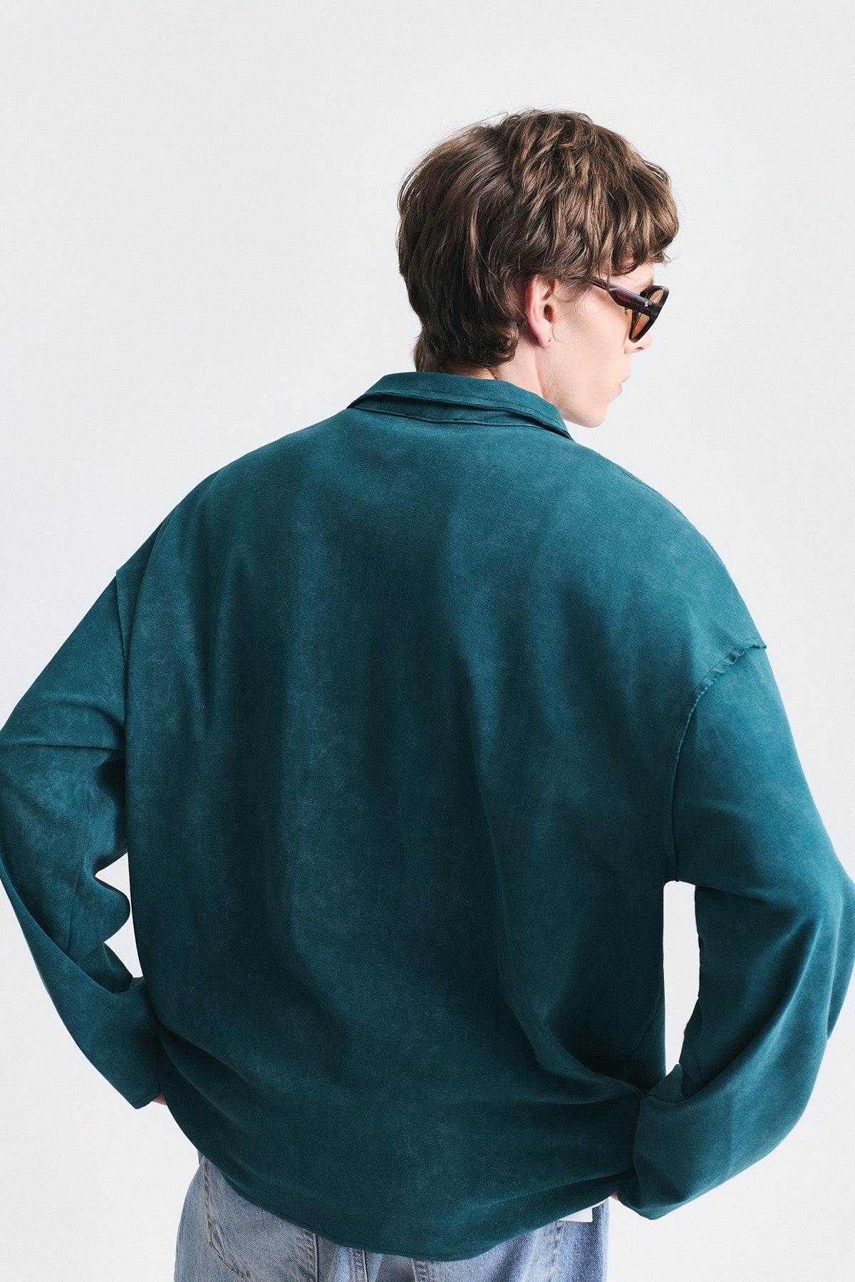 Relax Fit Polo-Neck Sweatshirt