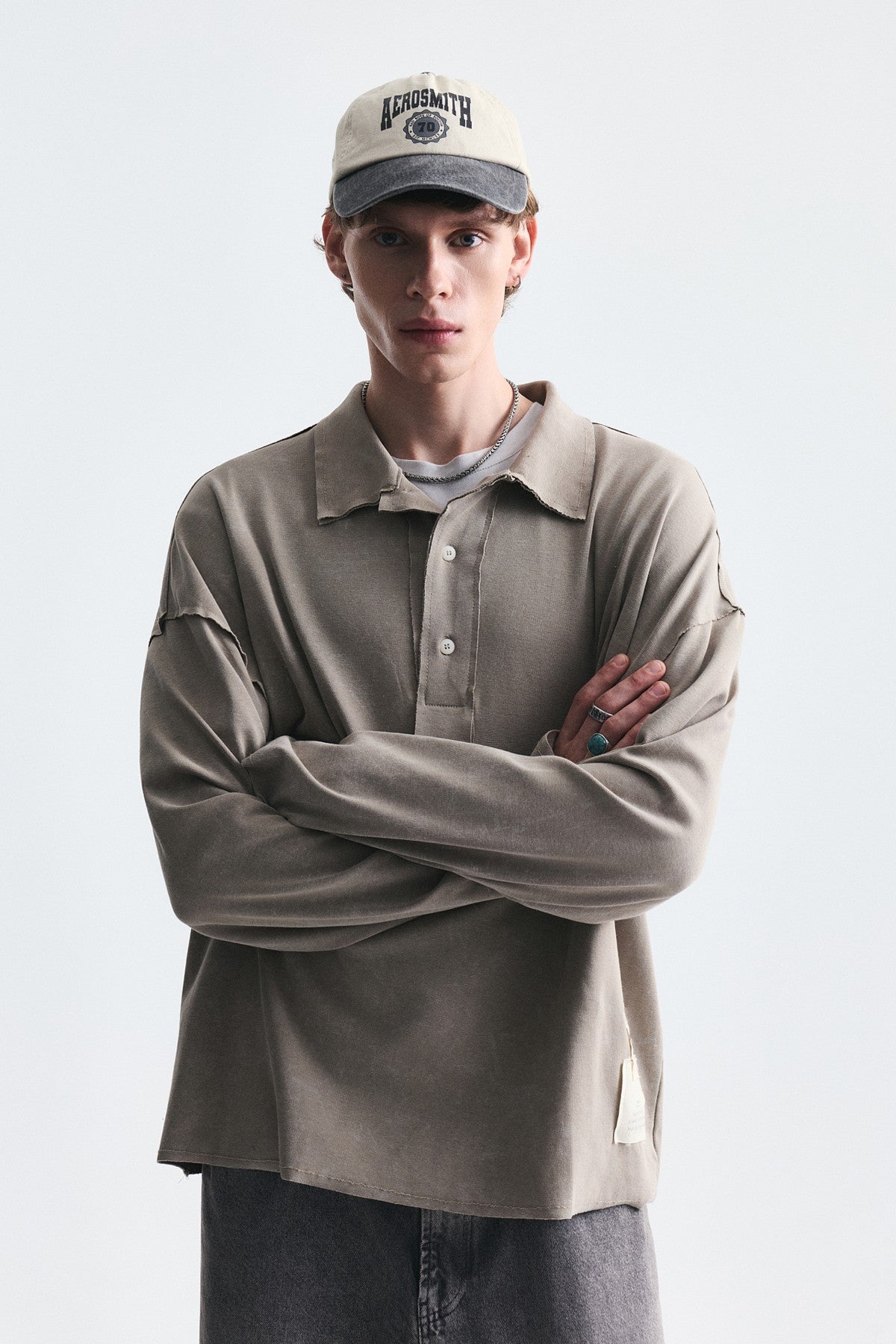 Relax Fit Polo-Neck Sweatshirt