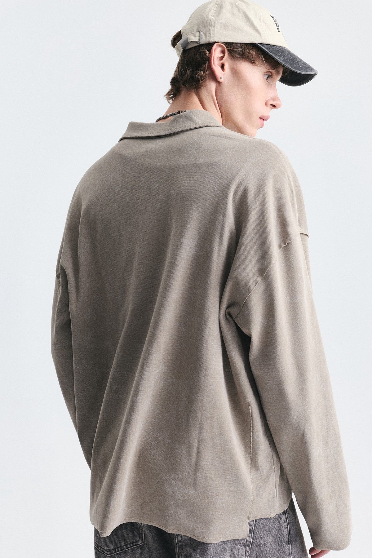 Relax Fit Polo-Neck Sweatshirt
