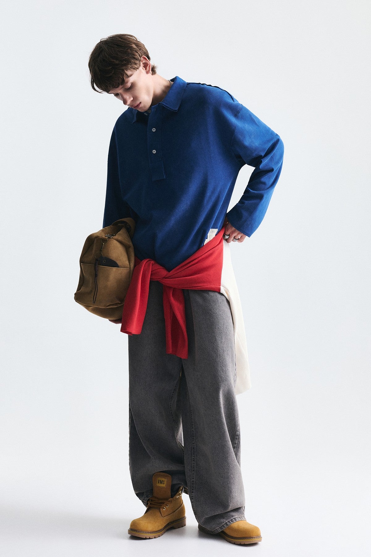 Relax Fit Polo-Neck Sweatshirt