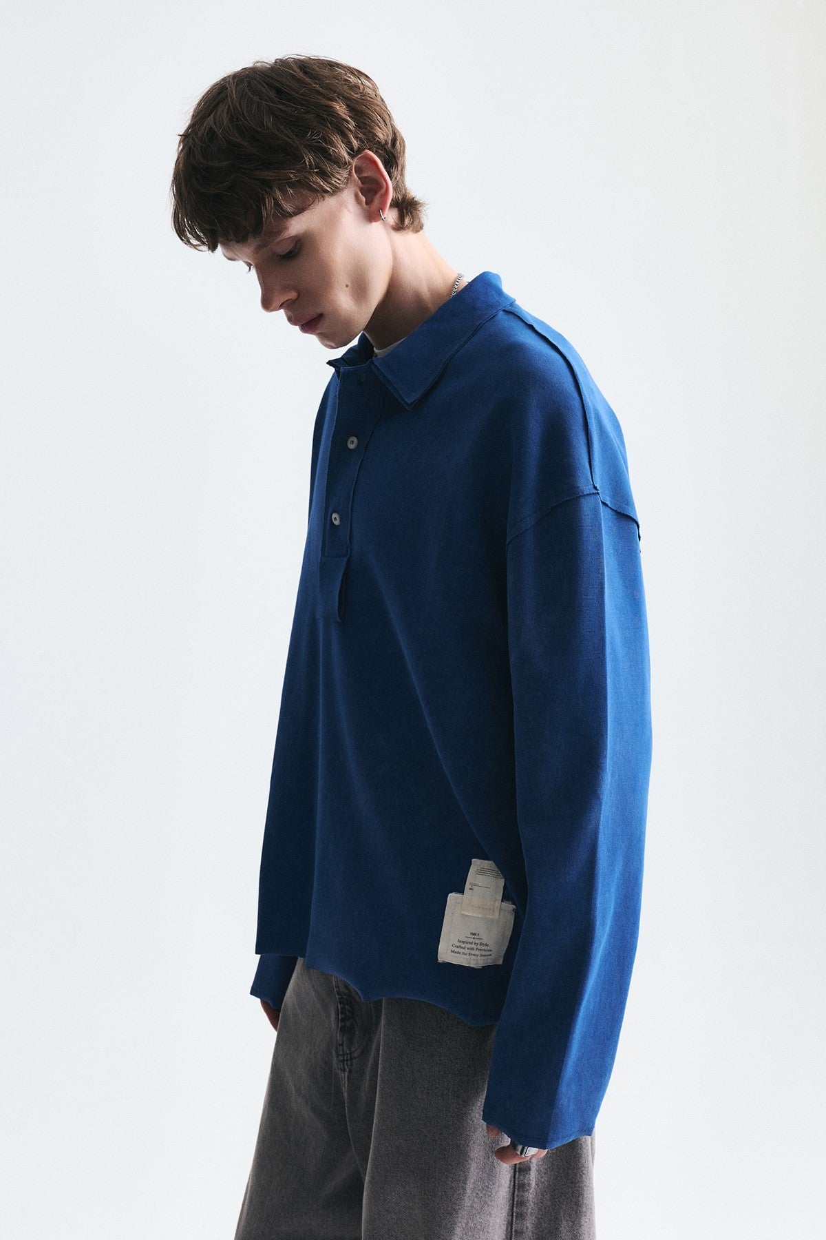 Relax Fit Polo-Neck Sweatshirt