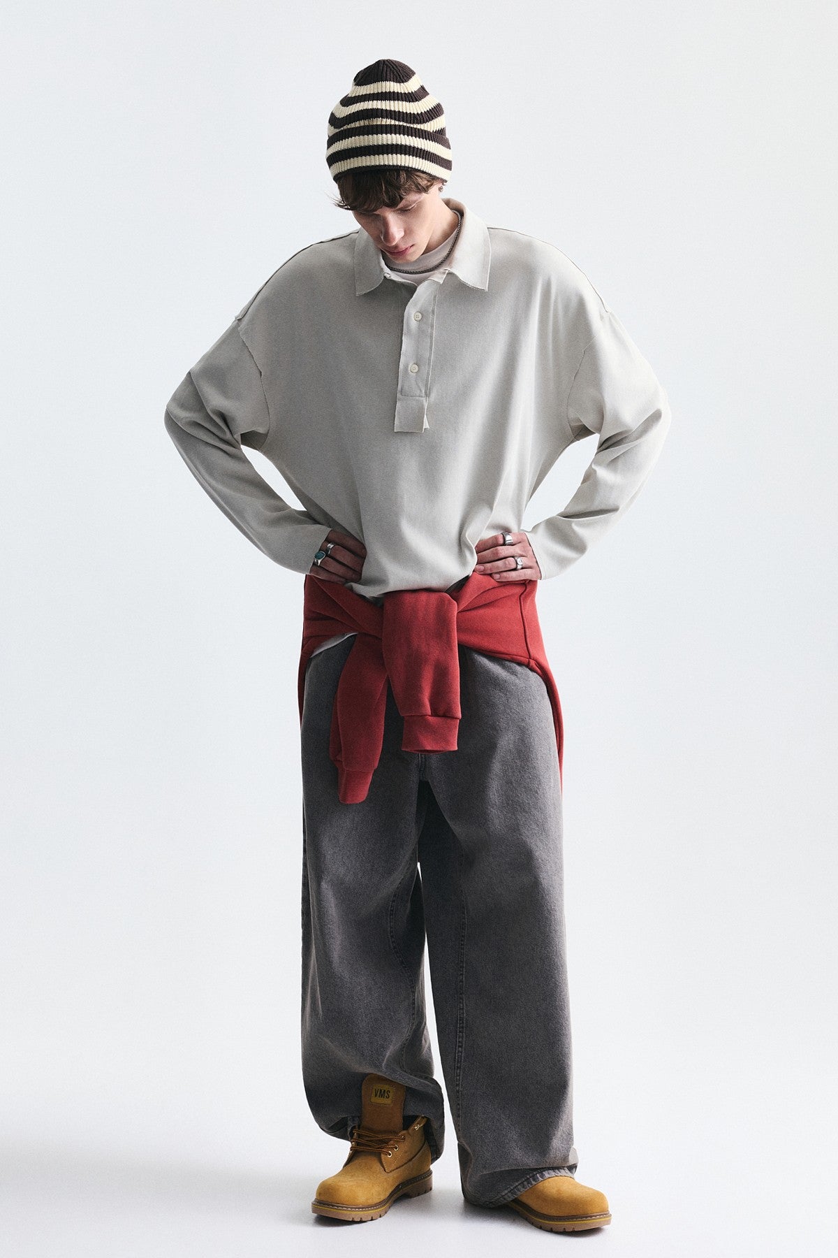 Relax Fit Polo-Neck Sweatshirt