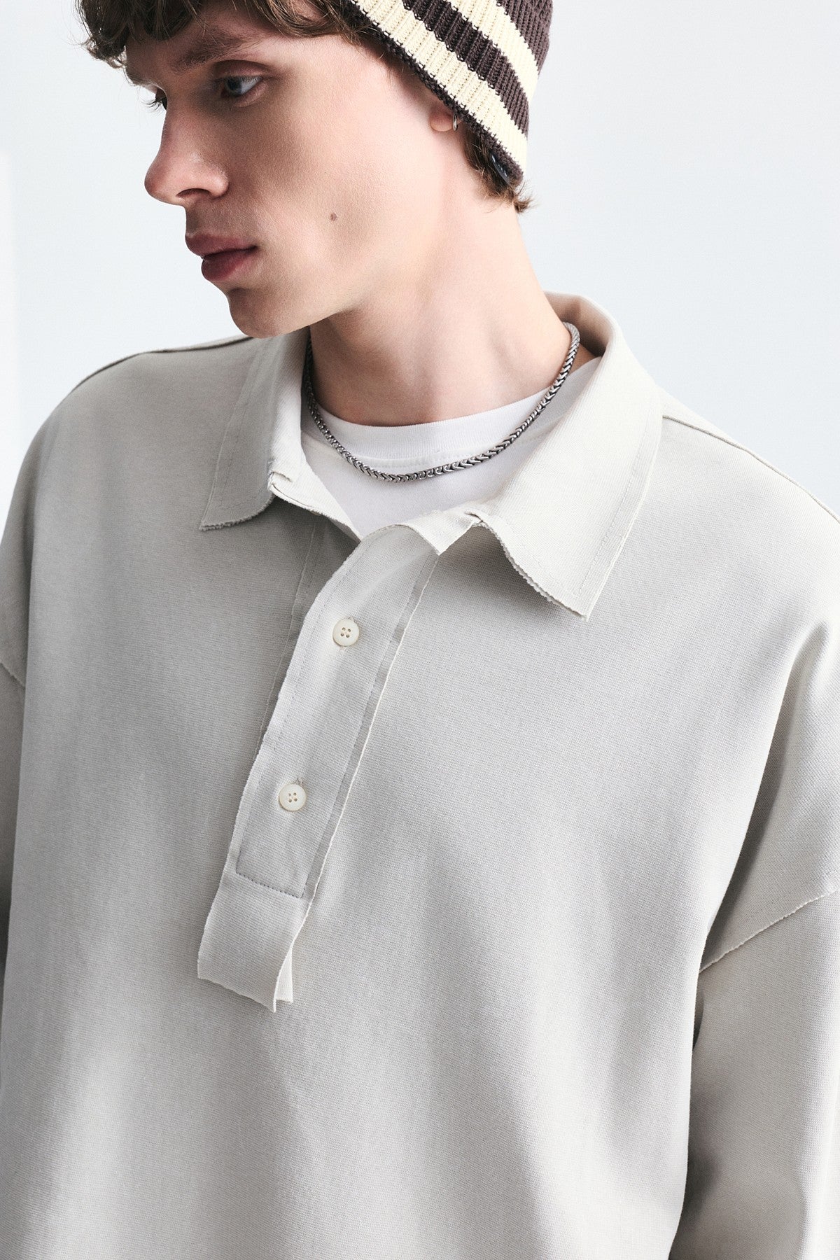 Relax Fit Polo-Neck Sweatshirt