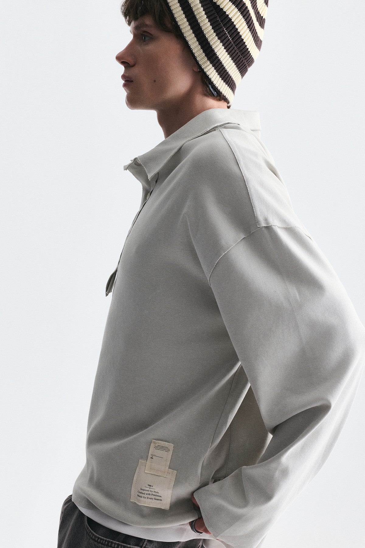 Relax Fit Polo-Neck Sweatshirt