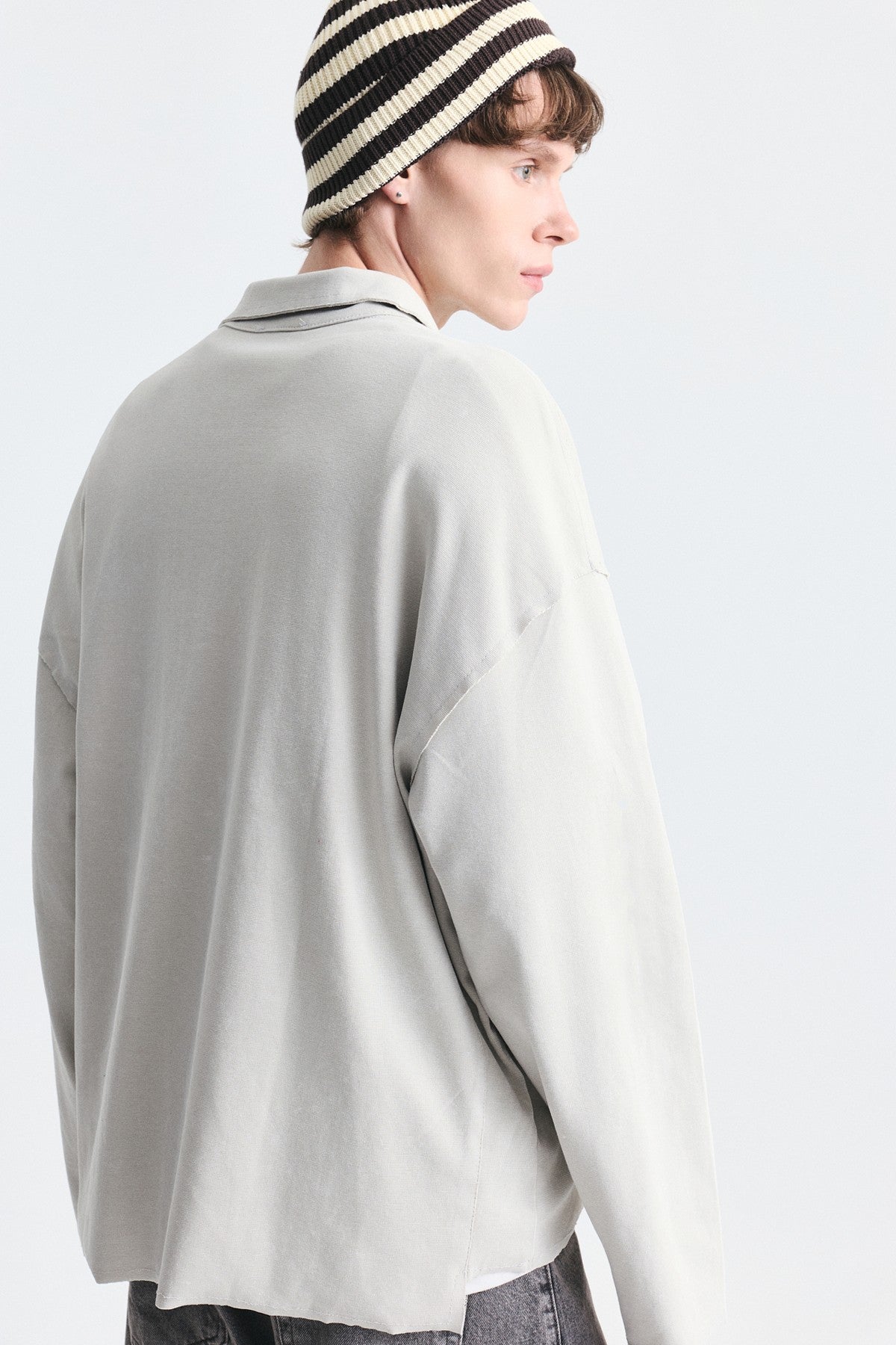 Relax Fit Polo-Neck Sweatshirt