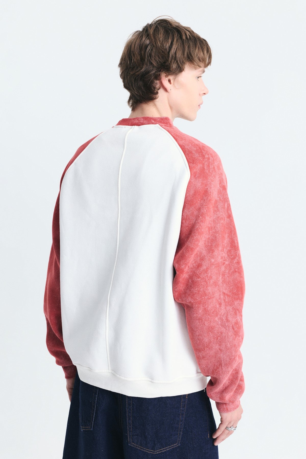 Block-Colored Crew-Neck Sweatshirt
