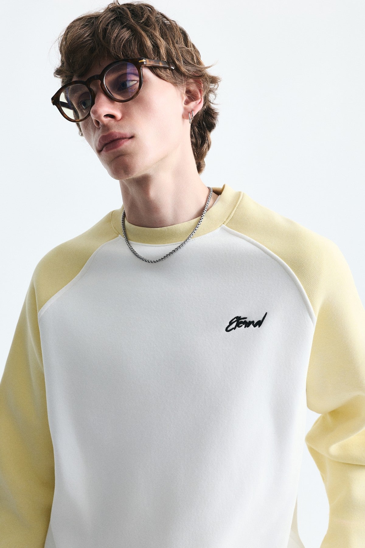 Block-Colored Crew-Neck Sweatshirt