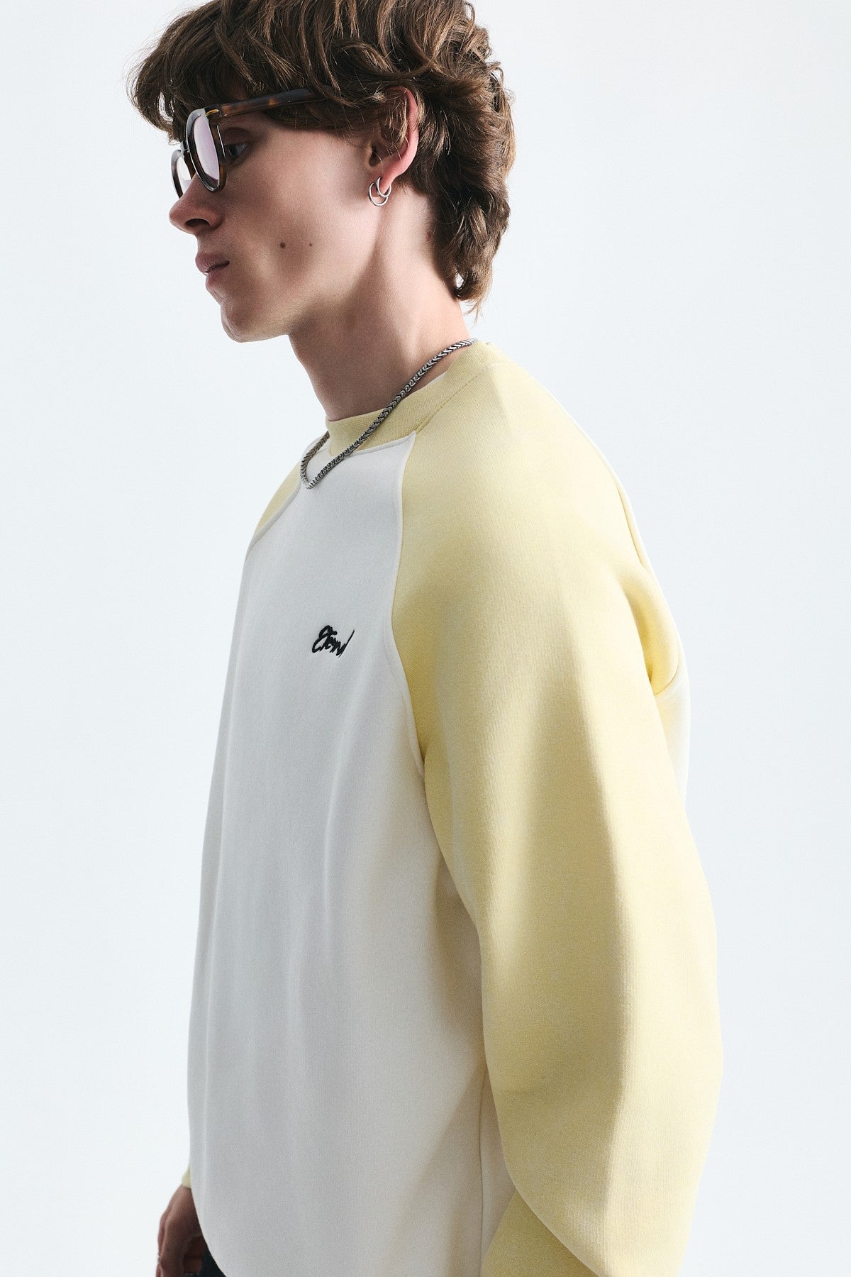Block-Colored Crew-Neck Sweatshirt